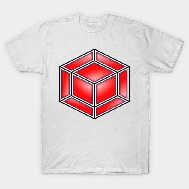 tesseract geometrical shape T-Shirt by frigamribe88